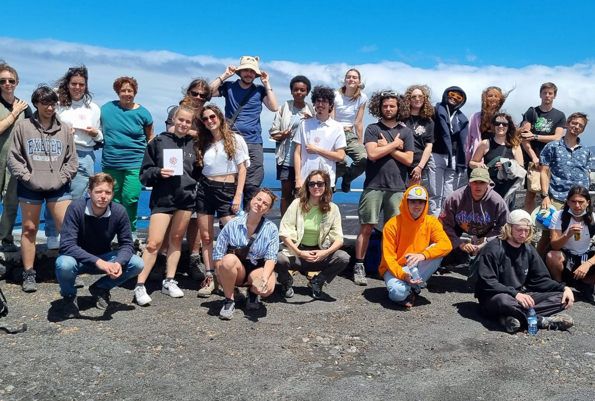 María José Jurado with a group of students from the IPGP in La Palma.